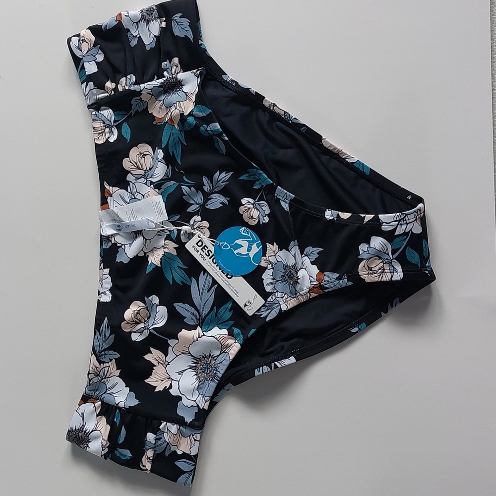 Cupshe side shirred Hipster tummy‎ control plus Bikini Bottom size 2X